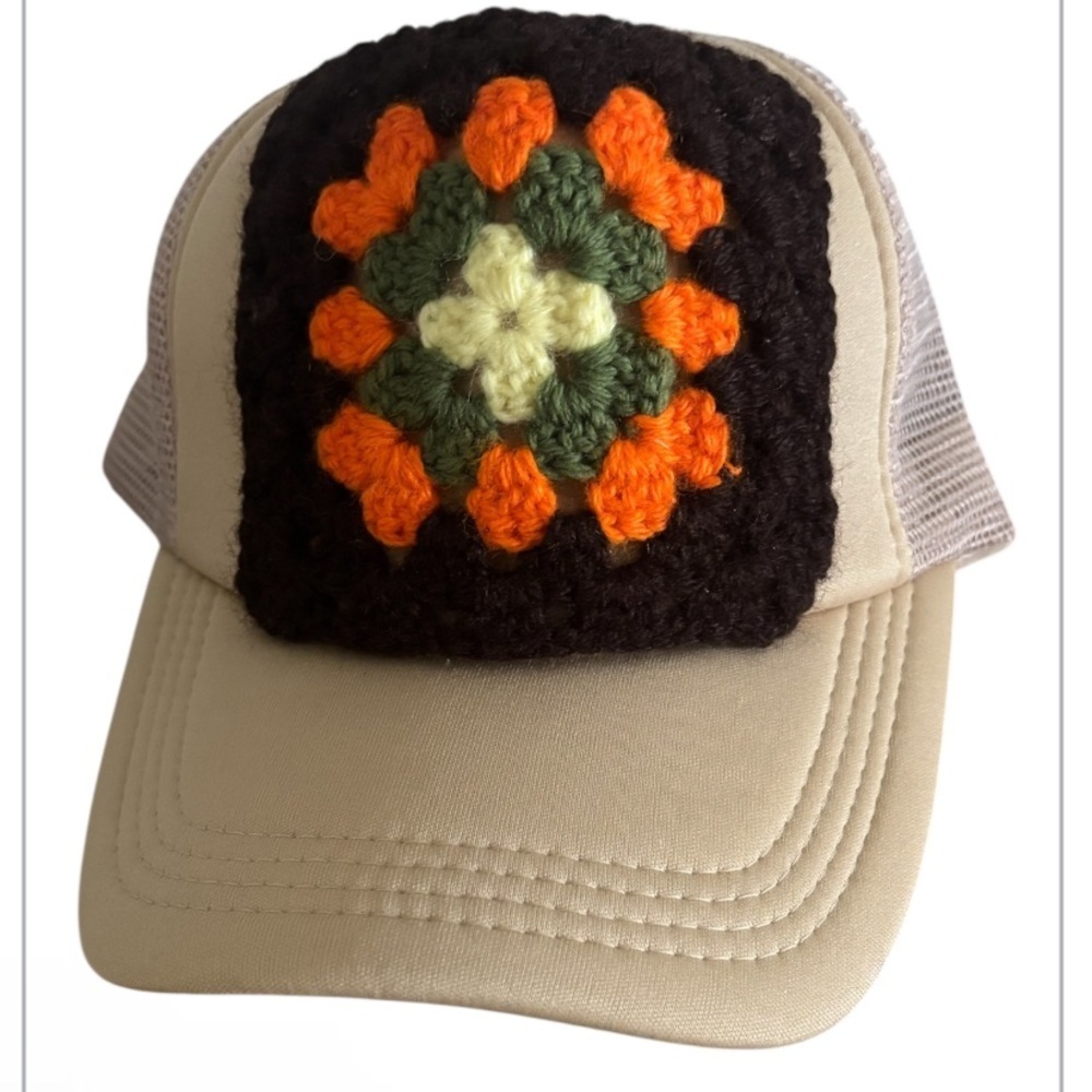 Granny Square Trucker Hat NWT